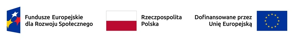 Na białym tle flagi: polska, europejska i funduszy europejskich
