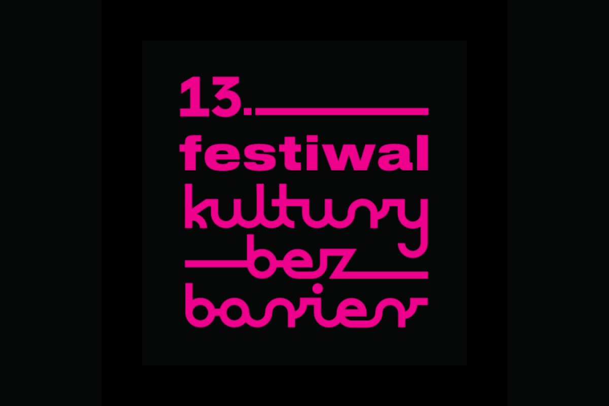 Na czarnym tle stylizowany napis: 13. festiwal kultury bez barier